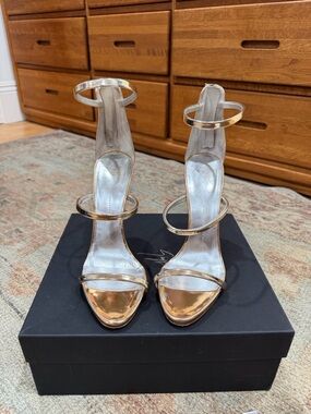 Giuseppe Zanotti Metallic Gold Strappy High Heel Sandals